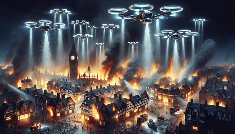 How the Great Fire of London would have been extinguished with Firefighting Drones