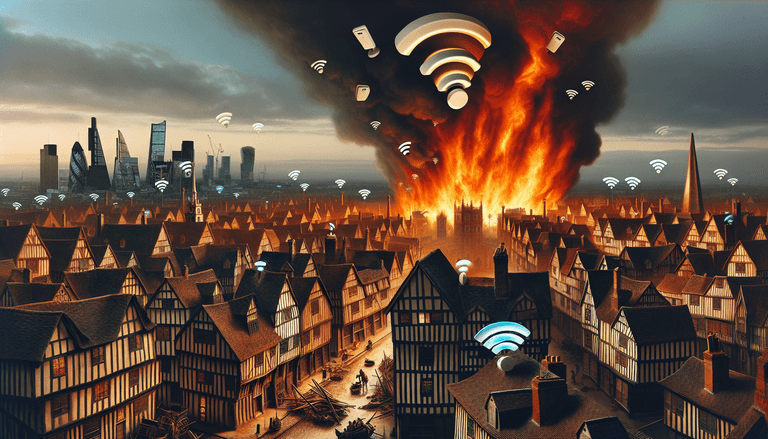 How the Great Fire of London Would Have Spread with Wi-Fi
