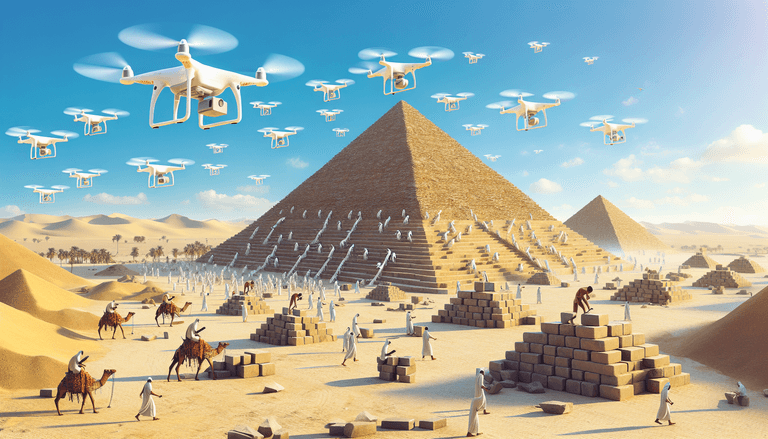How the pyramids might have stacked up with construction drones