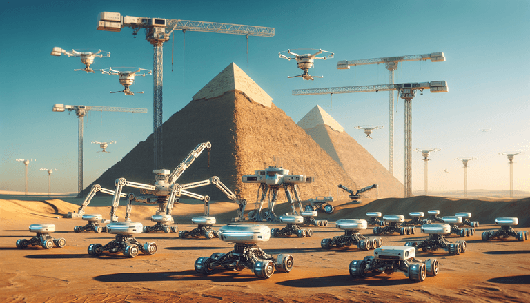 What if the Great Pyramids were constructed using AI and robots?